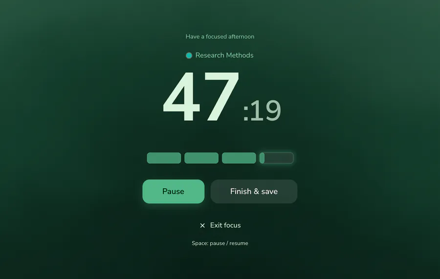 Full-screen Focus mode during the same session